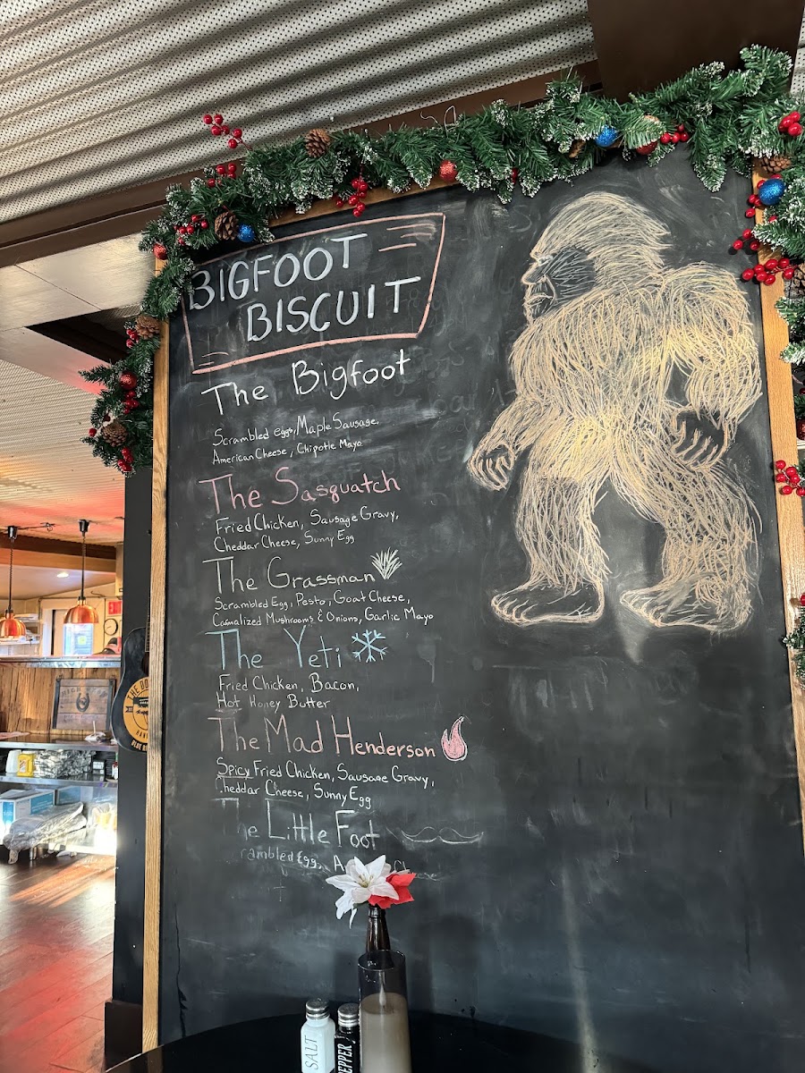 Bigfoot Biscuit menu board