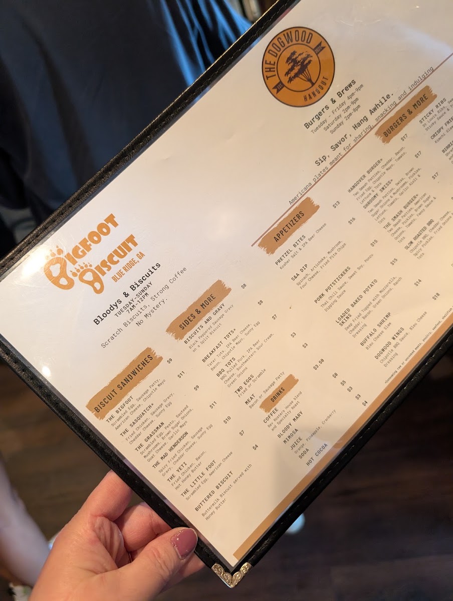 Bigfoot Biscuit menu board