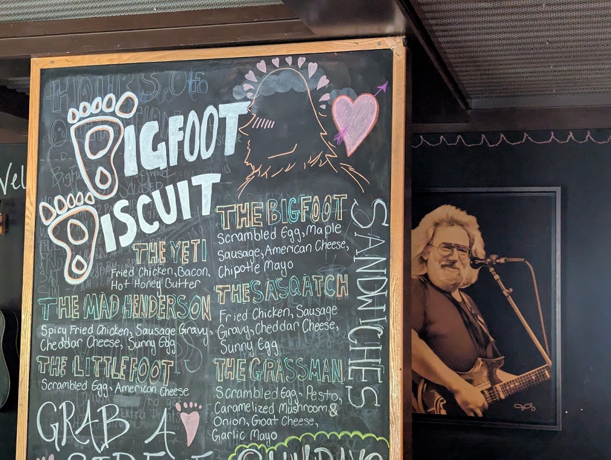 Bigfoot Biscuit menu board