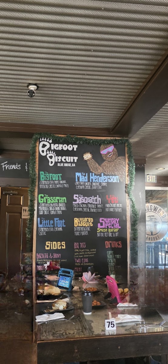 Bigfoot Biscuit menu board
