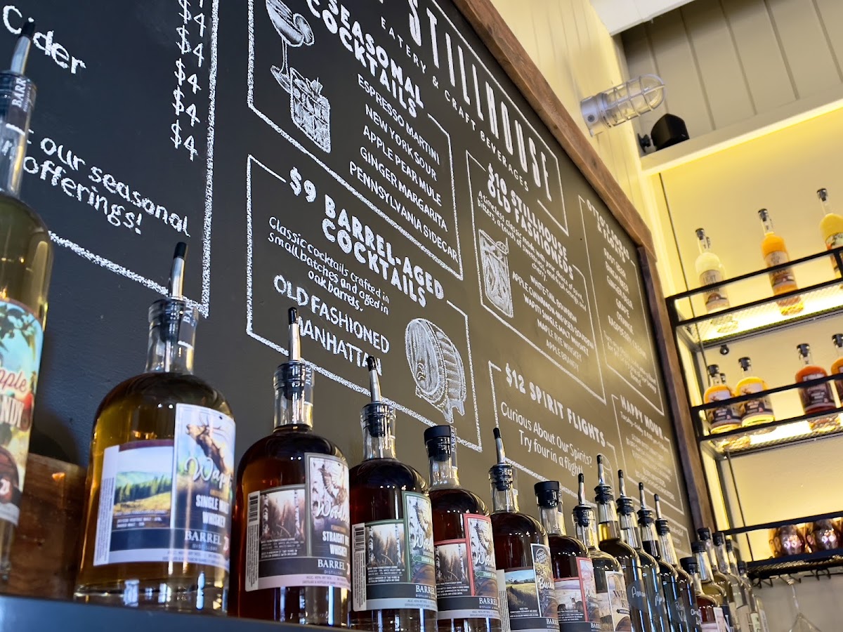 The StillHouse Eatery & Craft Beverages menu board