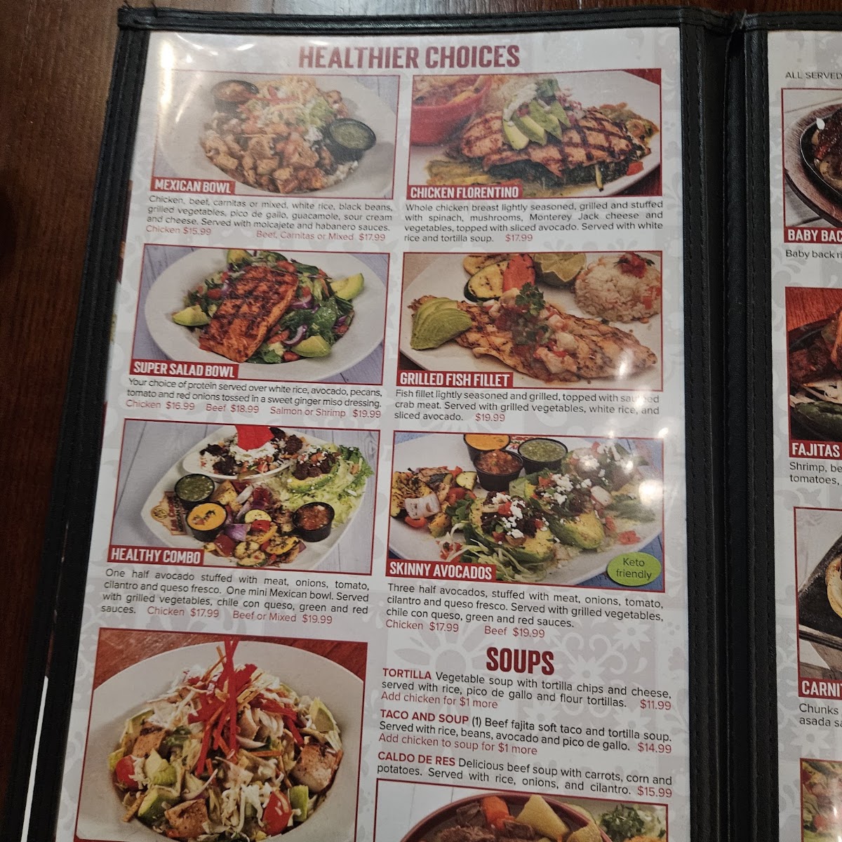 Los Cucos Mexican Cafe menu board