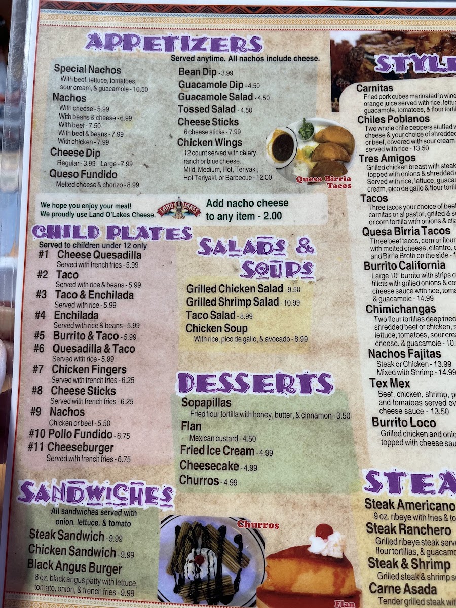 Winnsboro Fiesta menu board