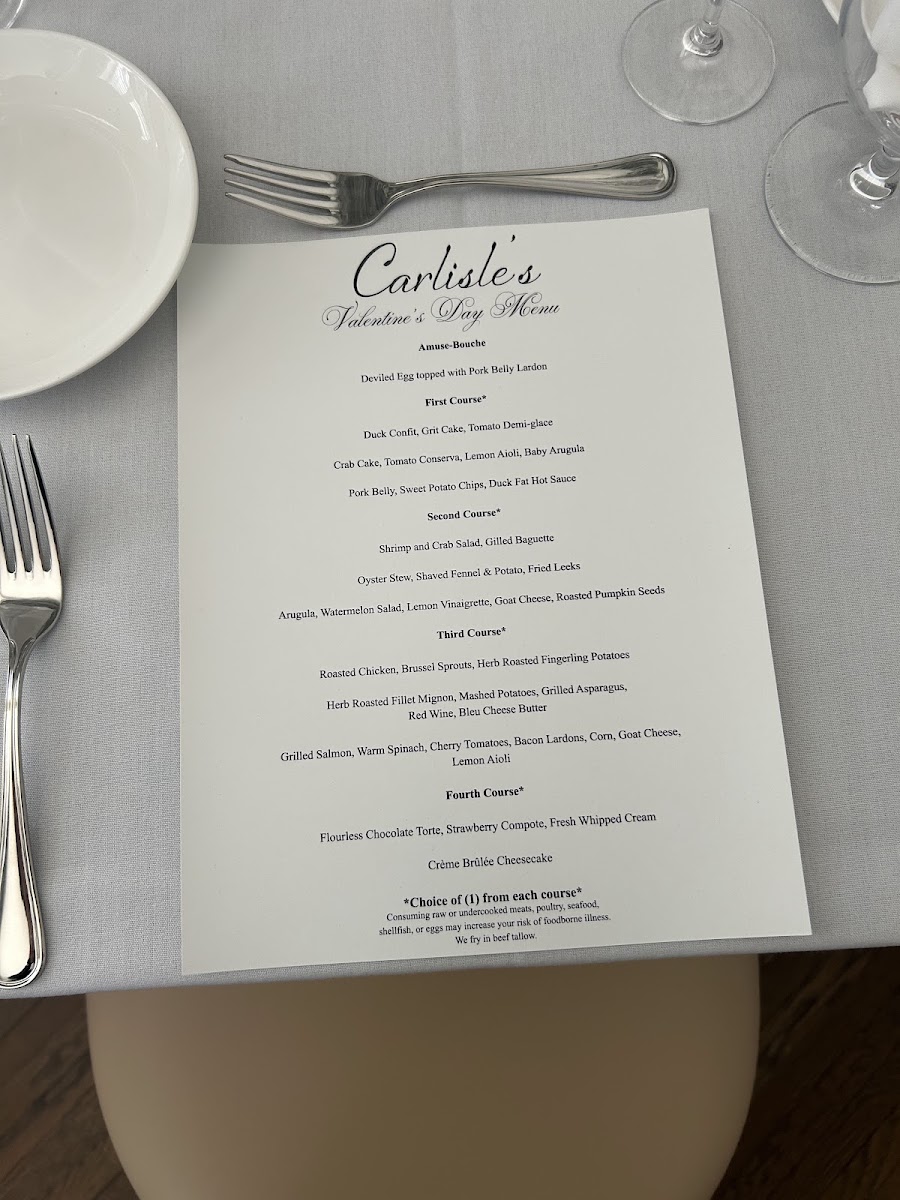 Carlisle's menu board