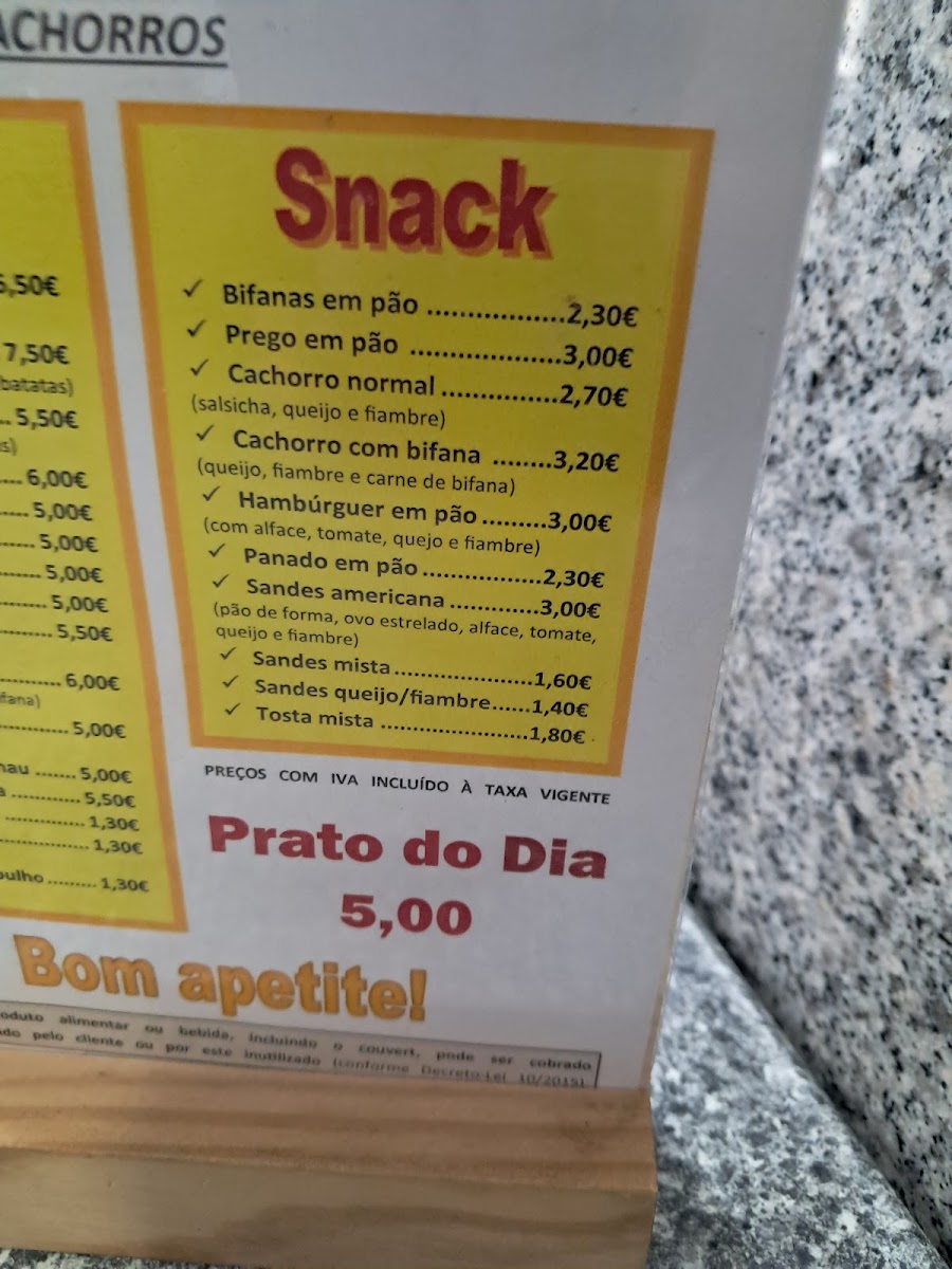 O Eléctrico menu board