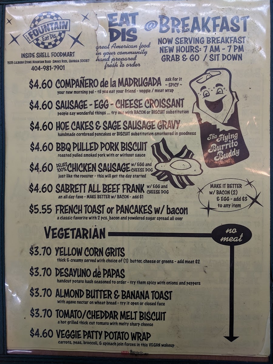 Peduncle - Eat Dis Food & Catering menu board