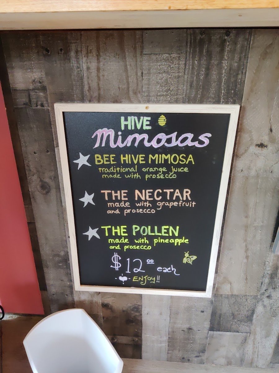 Harmony Hive Bistro menu board