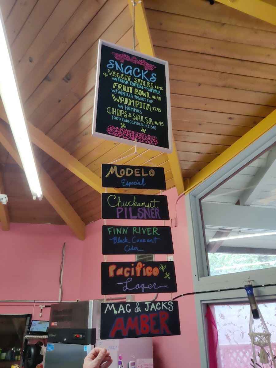 Harmony Hive Bistro menu board