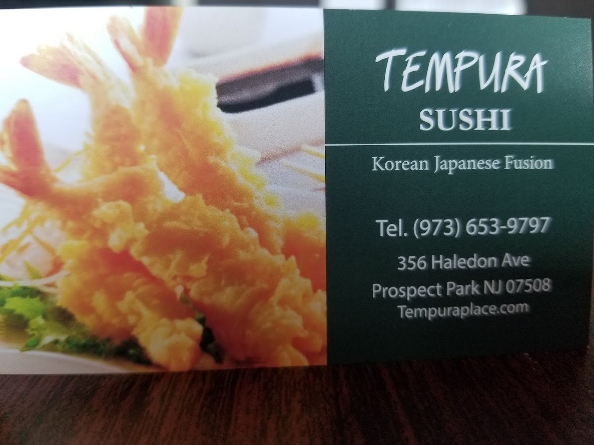 TEMPURA PLACE (Takeout) menu board