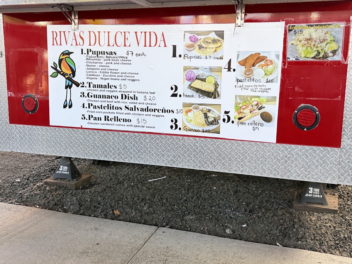 Rivas Dulce Vida menu board
