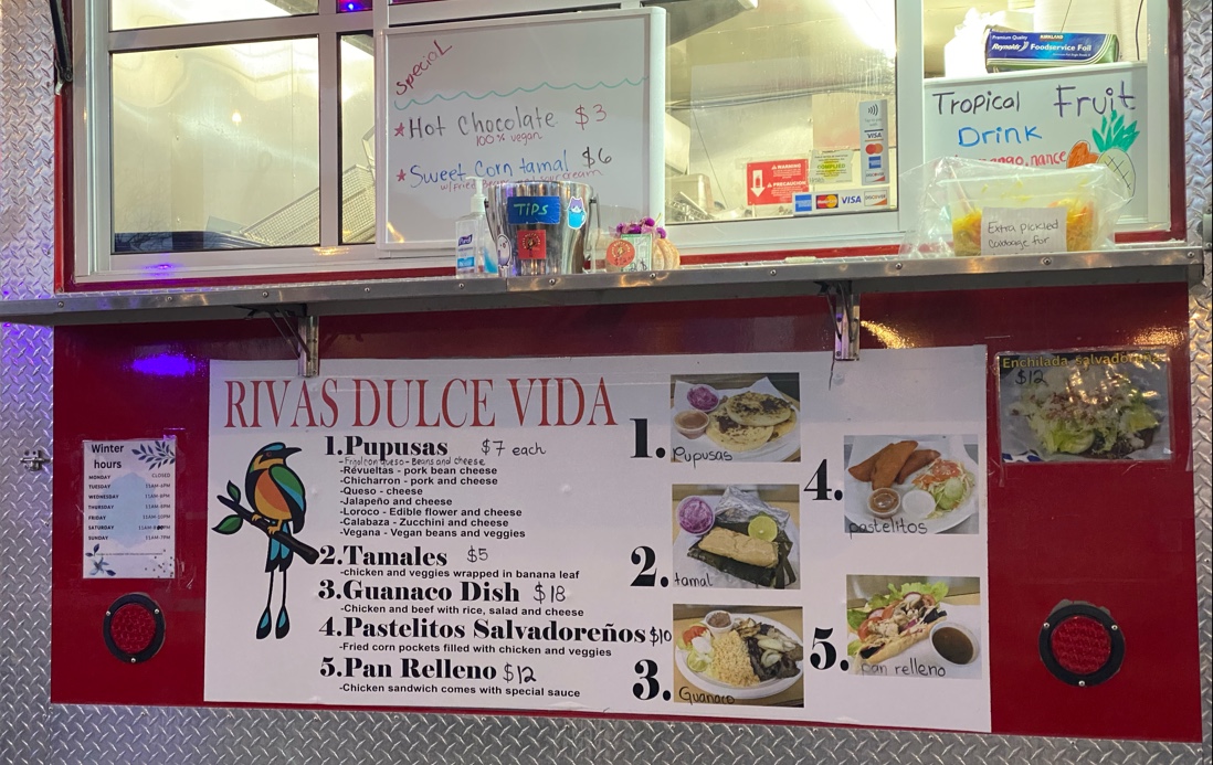Rivas Dulce Vida menu board