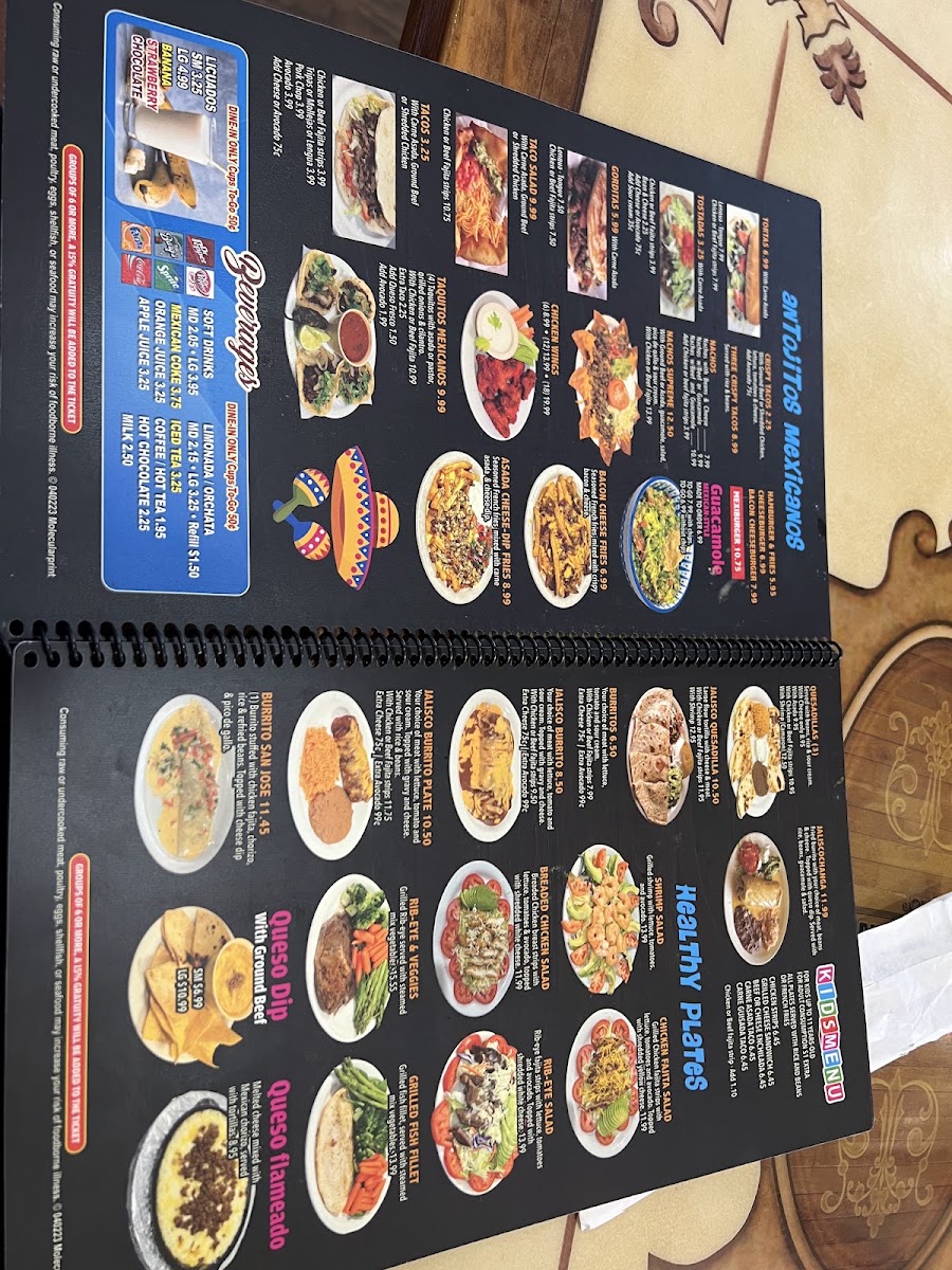 Agave Jalisco Yorktown menu board