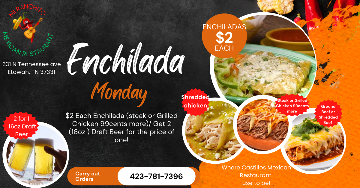 Mi Ranchito, Inc menu board
