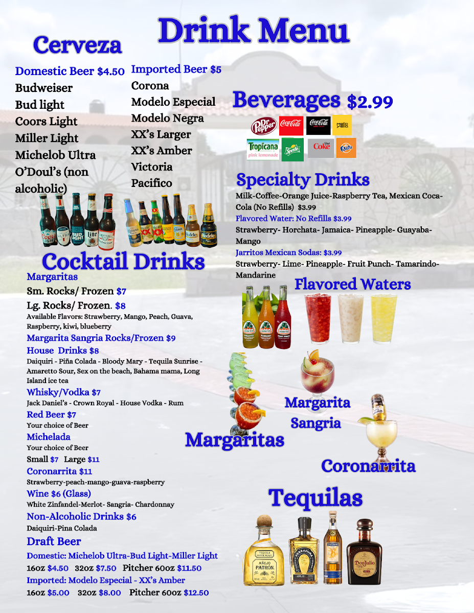 Mi Ranchito, Inc menu board