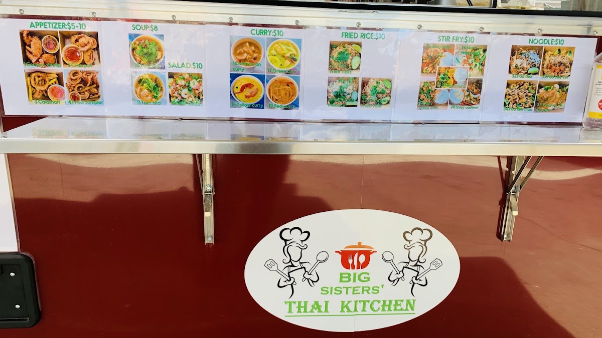 Big Sisters Thai Kitchen menu board