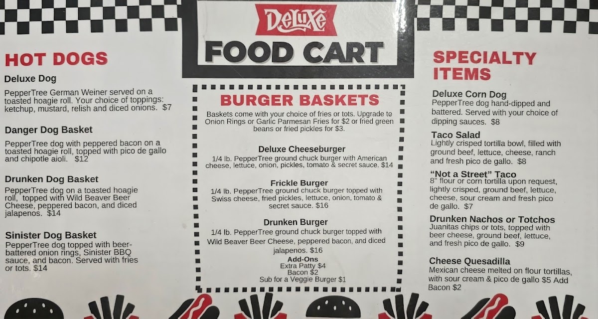 Deluxe Food Cart menu board
