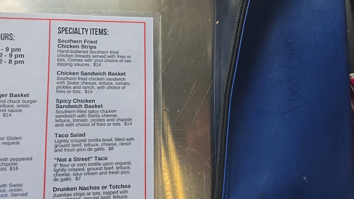 Deluxe Food Cart menu board