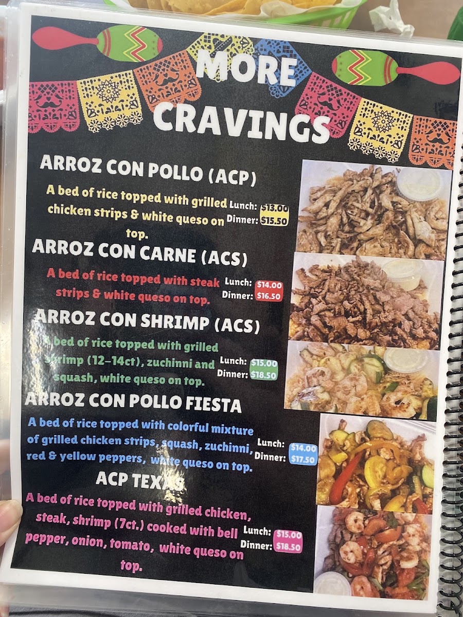 Mama Lupe Mexican Food menu board
