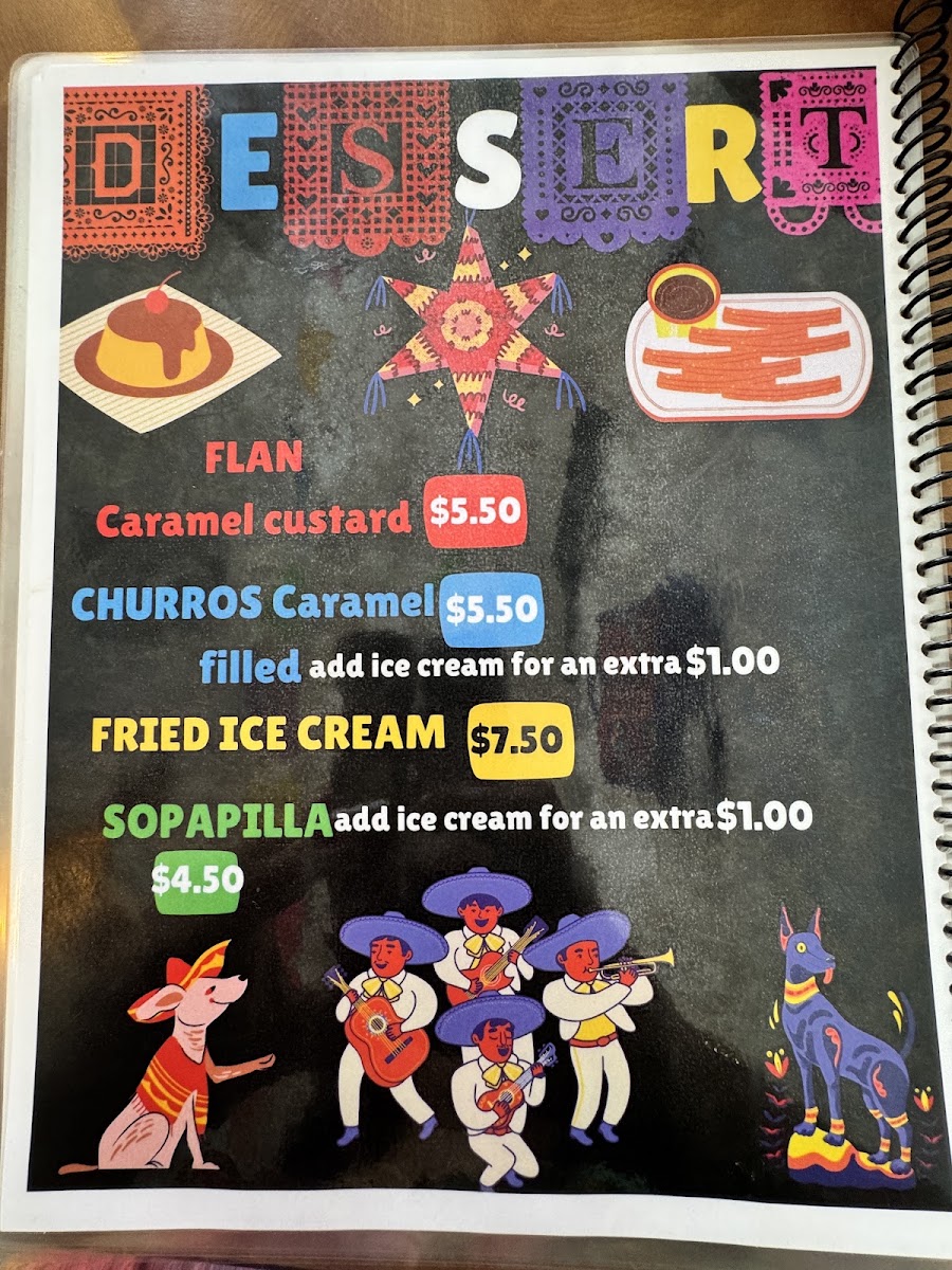 Mama Lupe Mexican Food menu board