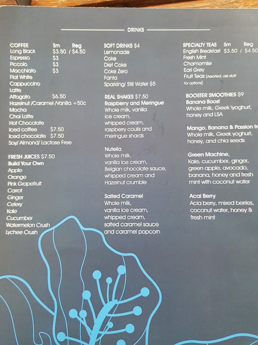 Black Cat White Cat Cafe menu board