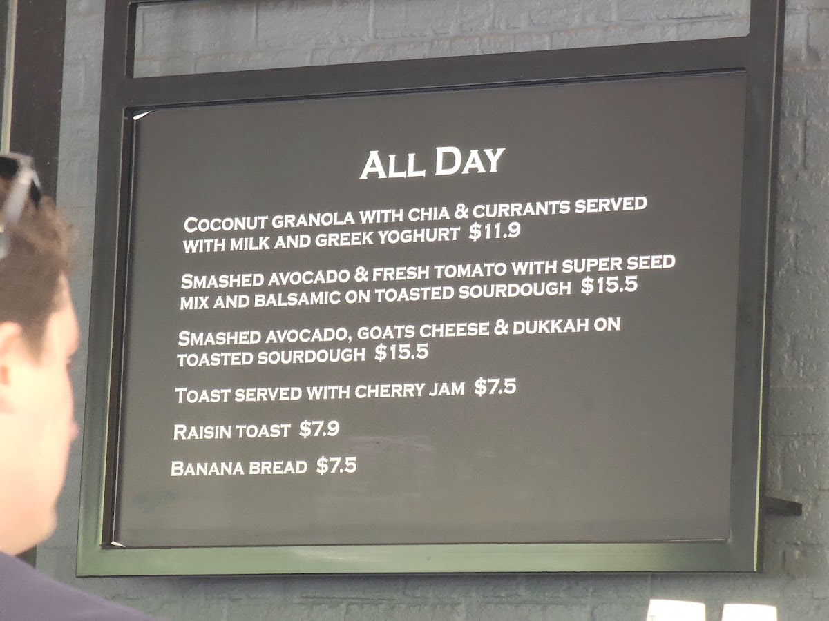 Ritual Cafe menu board