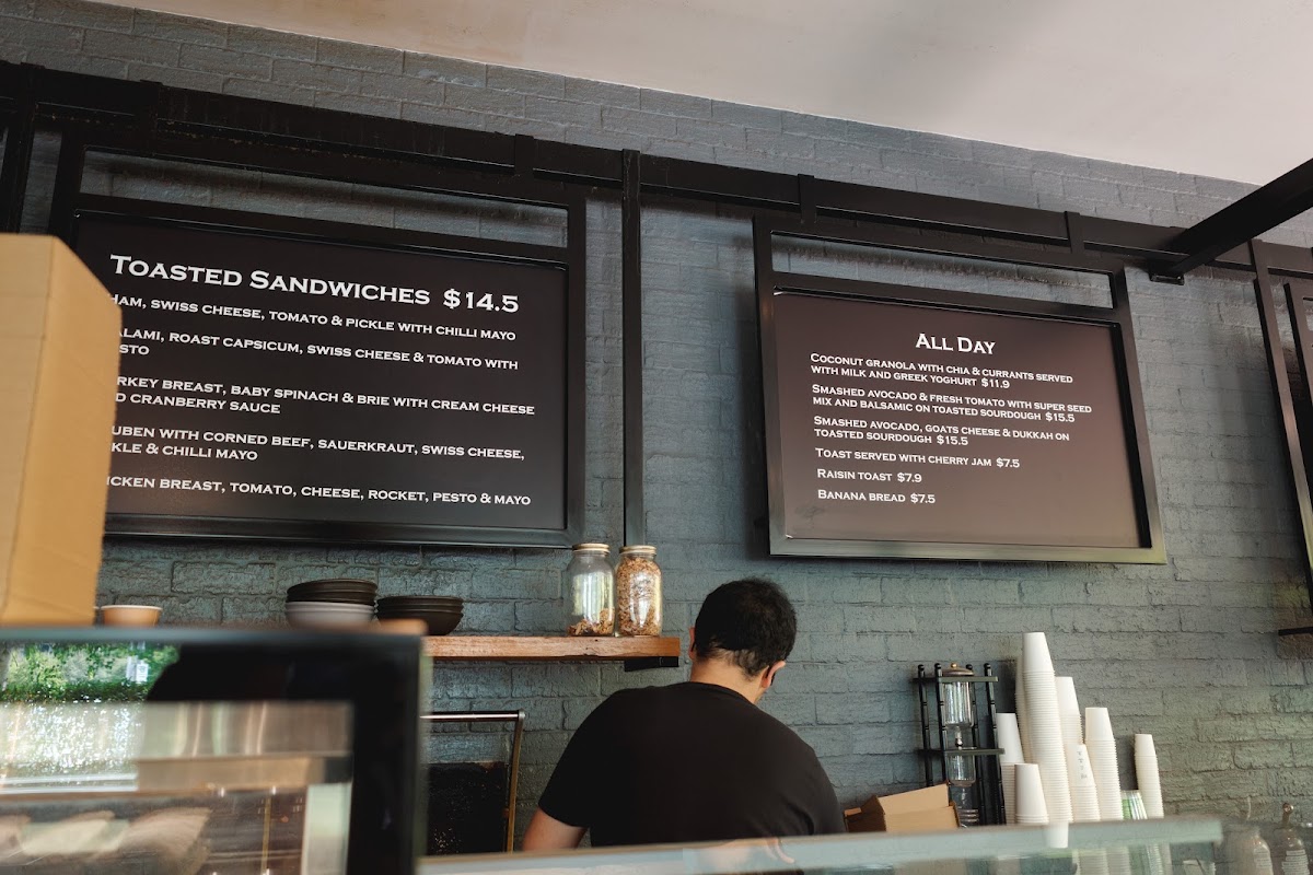 Ritual Cafe menu board