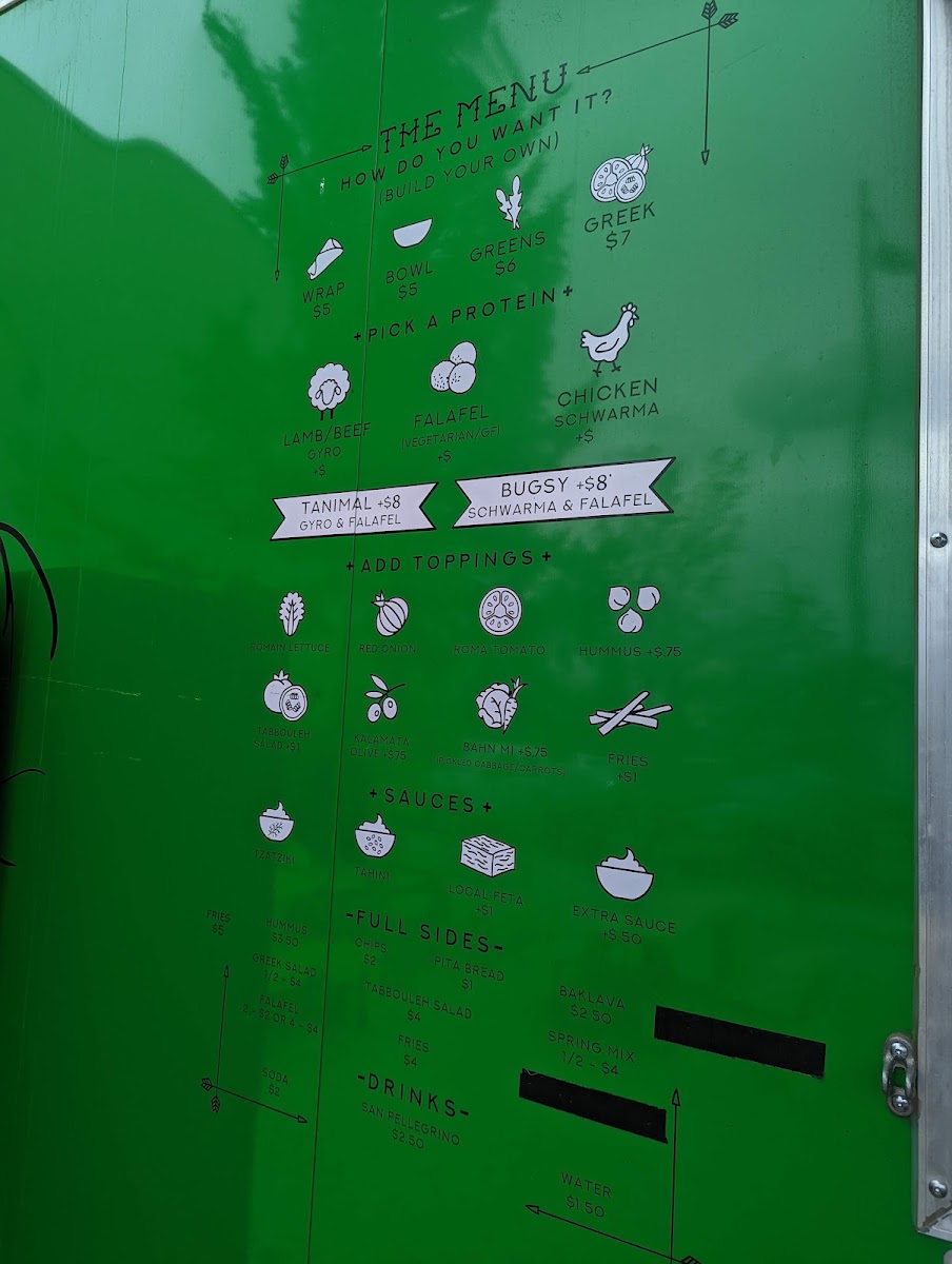 The Olive - Mediterranean Cuisine menu board