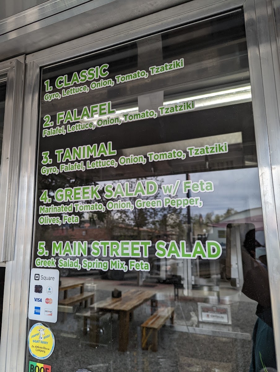 The Olive - Mediterranean Cuisine menu board