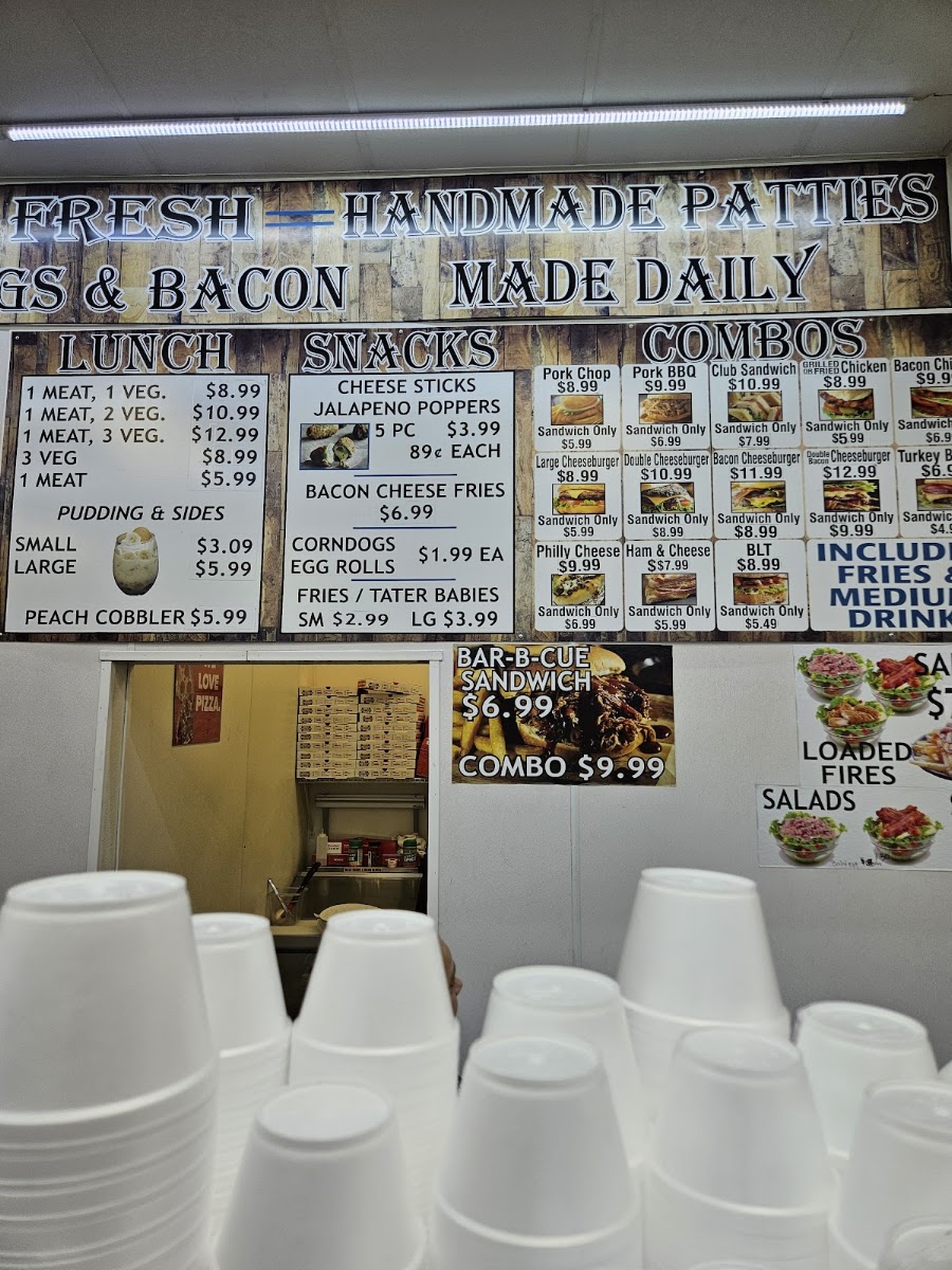 Tannehill Grill menu board