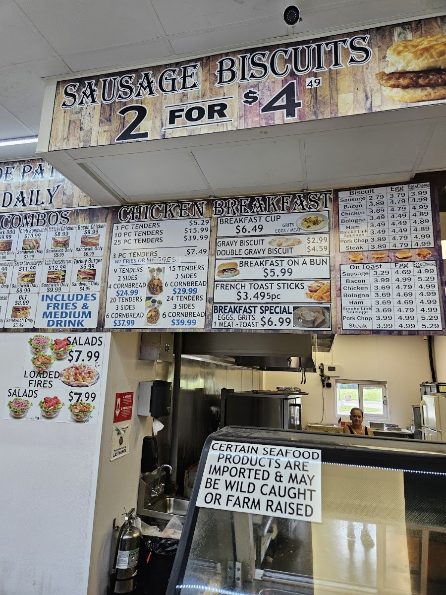 Tannehill Grill menu board