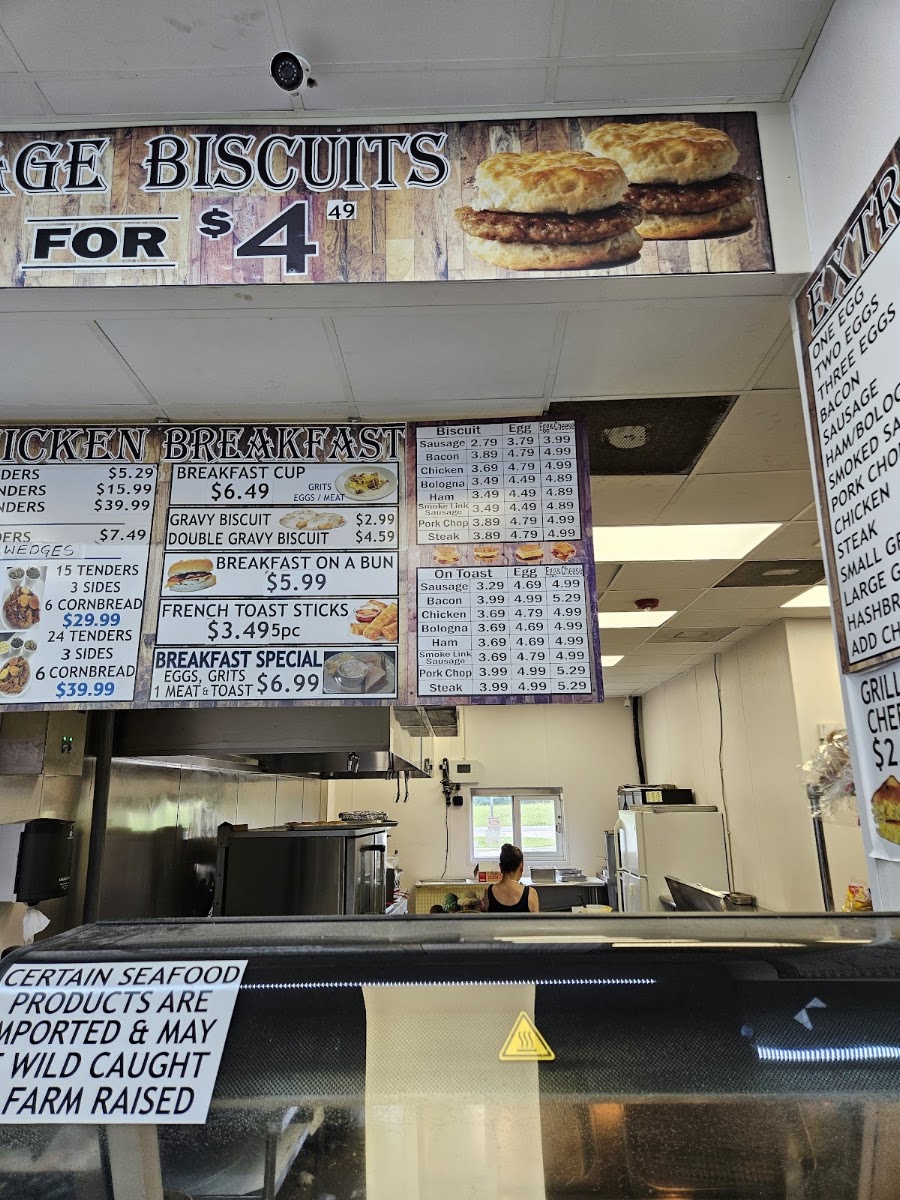 Tannehill Grill menu board