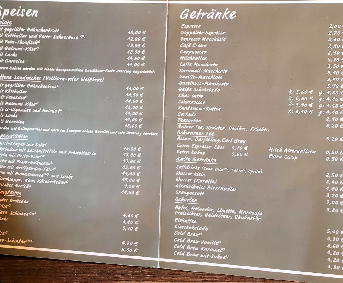 Schwedisches Café menu board
