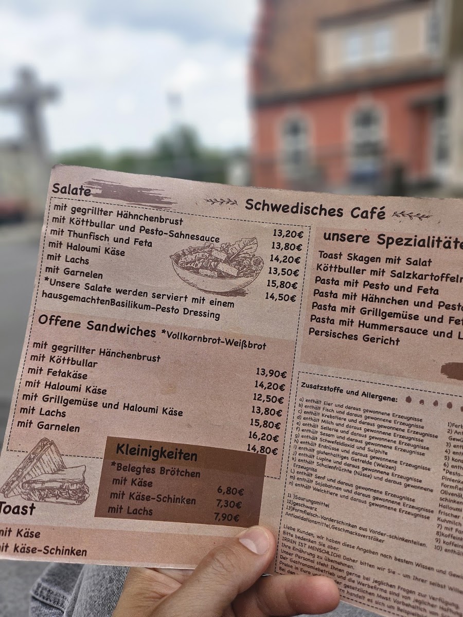 Schwedisches Café menu board