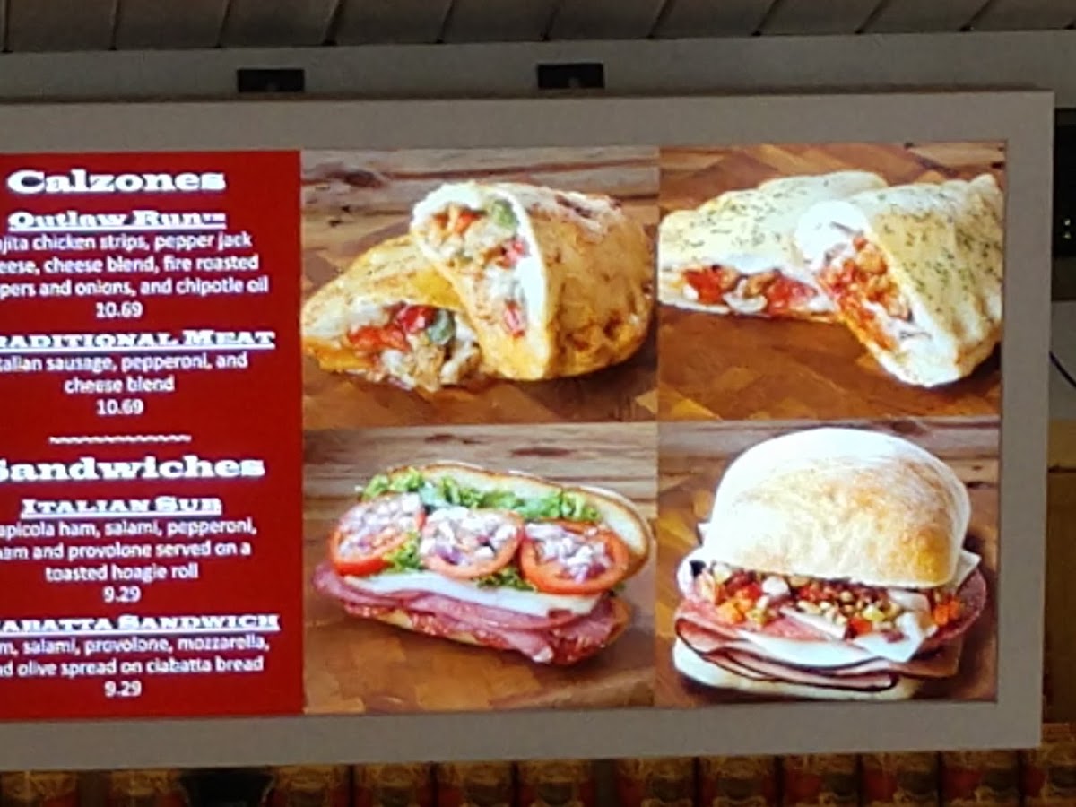 Crossroads Pizza menu board