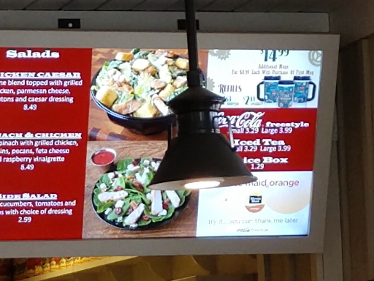 Crossroads Pizza menu board