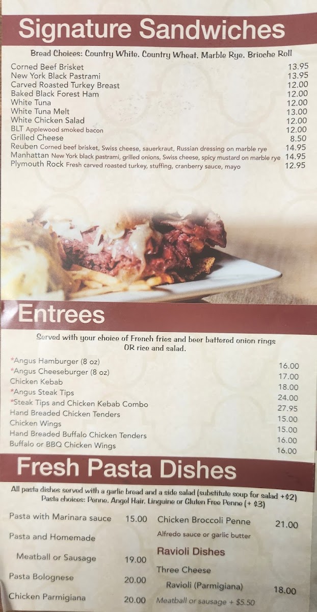 Kings Brick Oven Pizza & Pub menu board