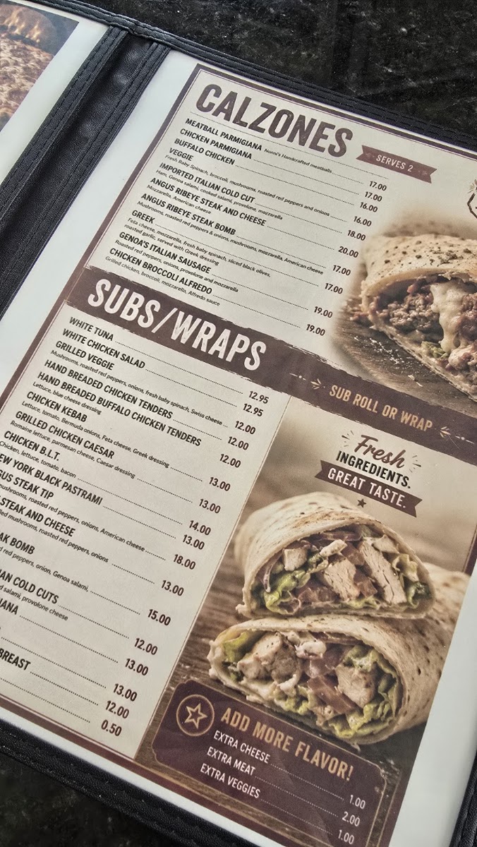 Kings Brick Oven Pizza & Pub menu board