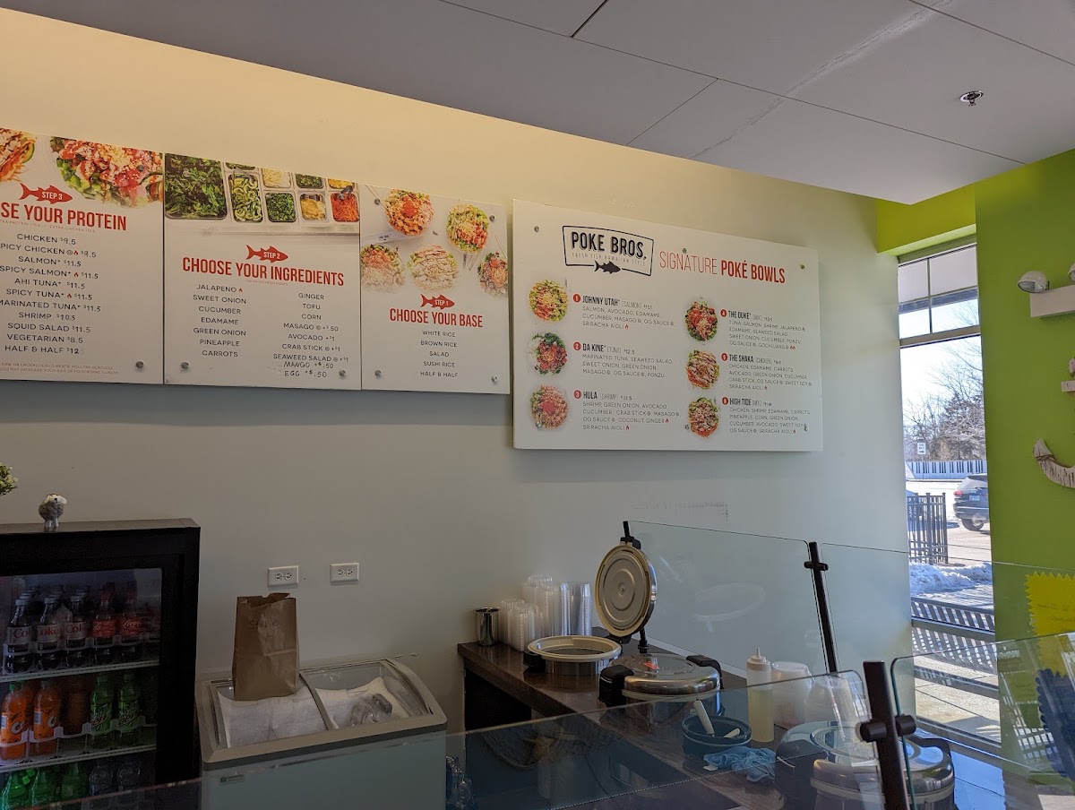 Poke Bros. menu board