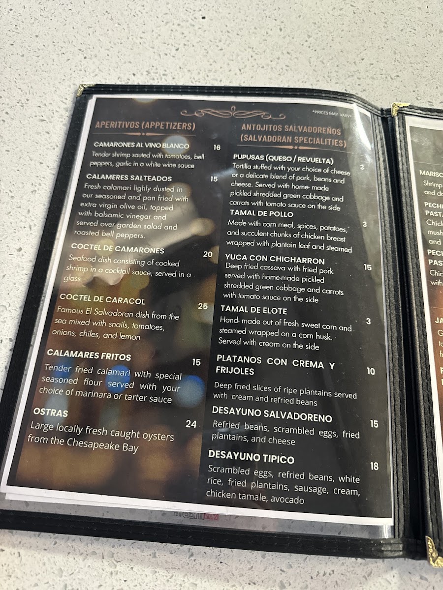 Delicias latina menu board