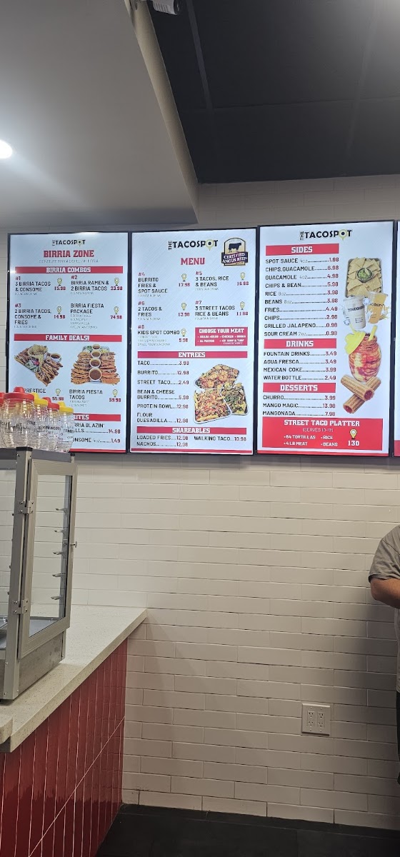 Taco Spot - San Tan menu board