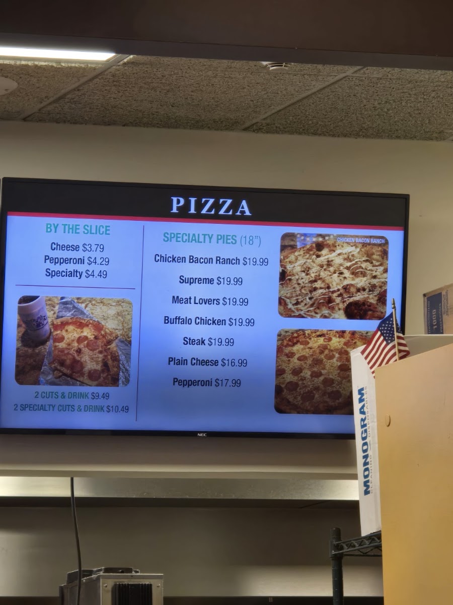 Papi's Pizza and Subs menu board