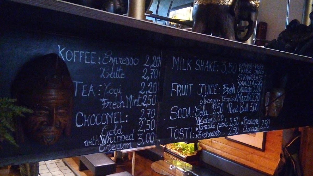 De Graal Health Cafe menu board
