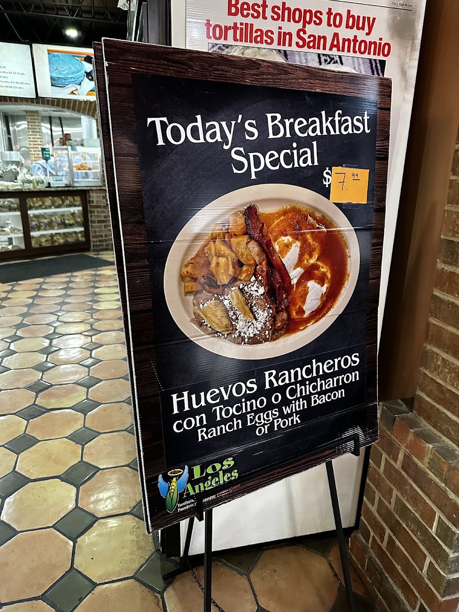 Los Angeles Tortilleria, Restaurant, Bakery, & Cantina menu board