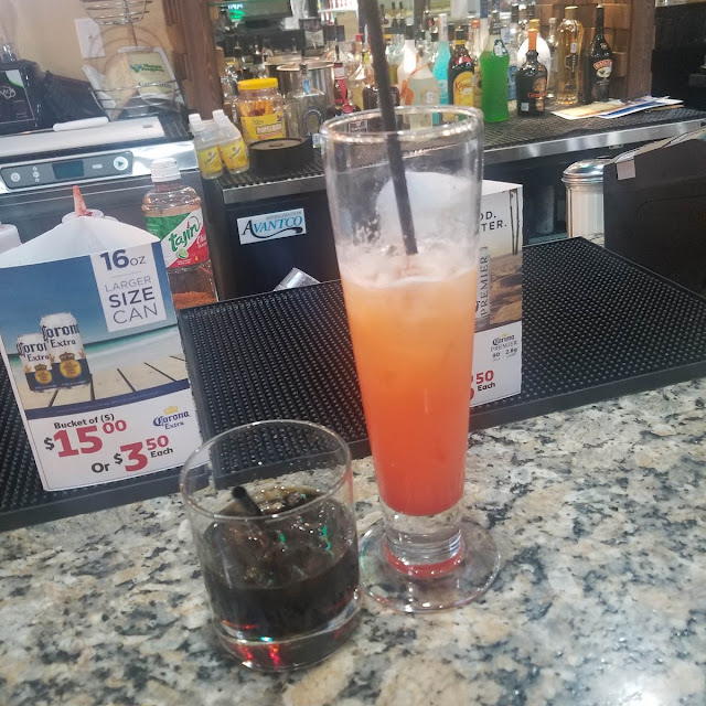 Rum with Kalua and Tequila Sunrise