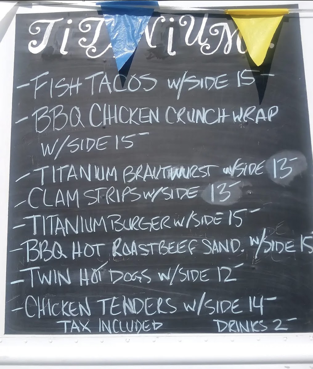 Titanium Food Truck menu board