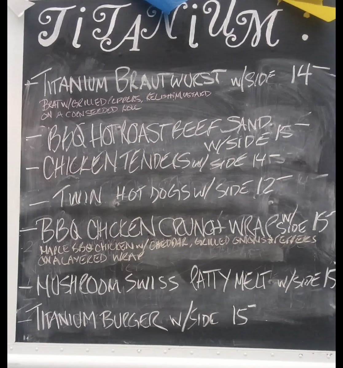 Titanium Food Truck menu board