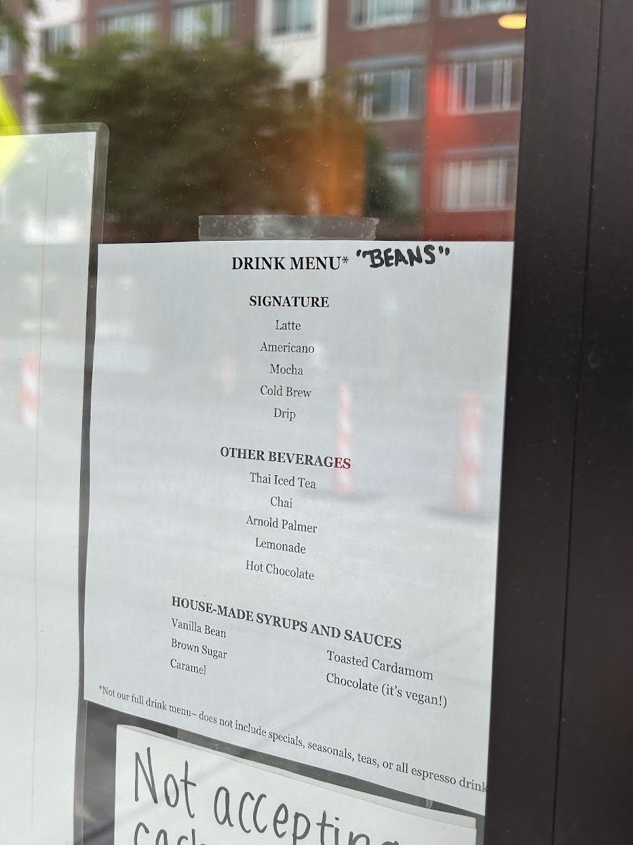 Biscuit & Bean menu board