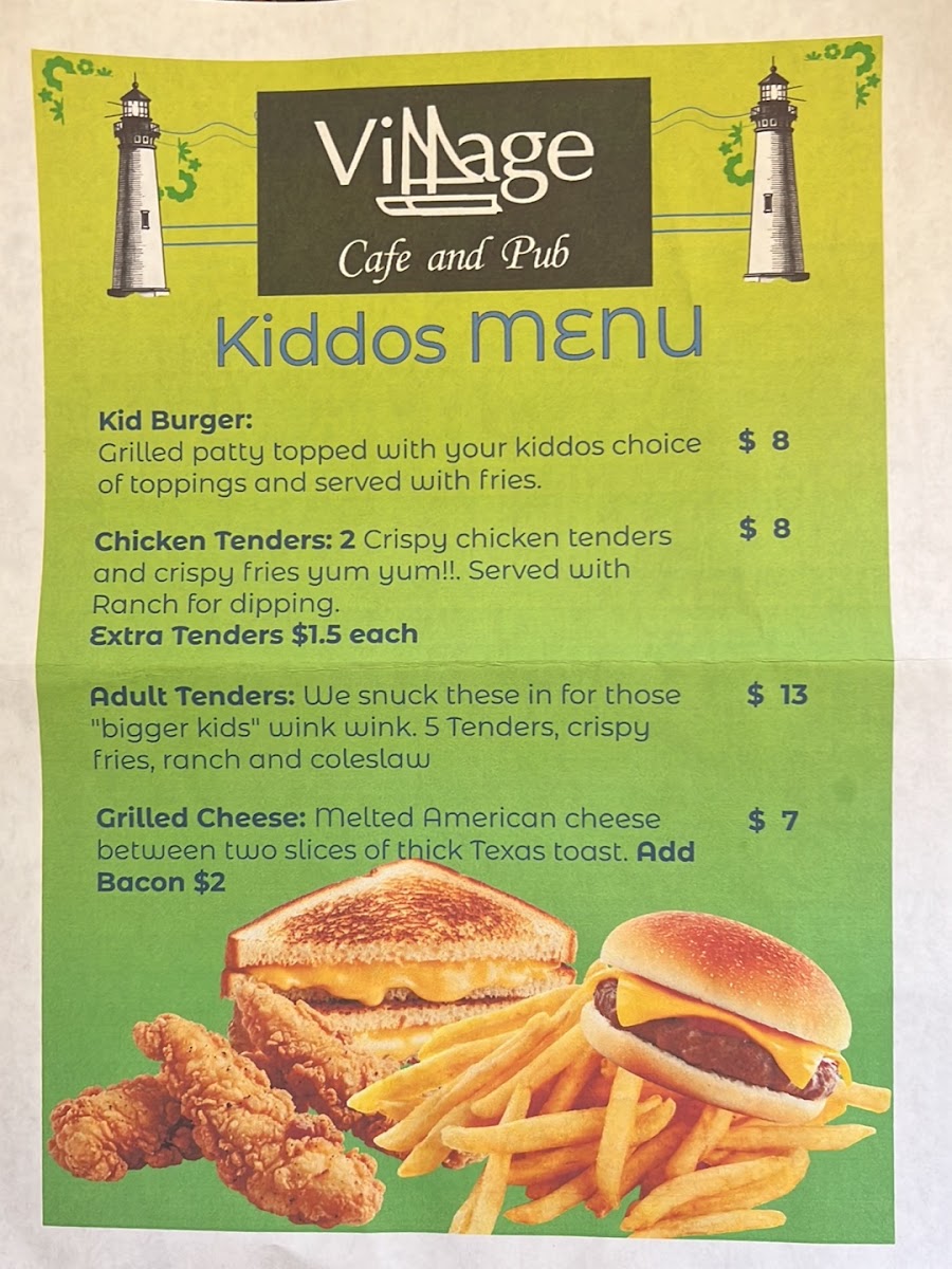 Village Cafe and Pub menu board