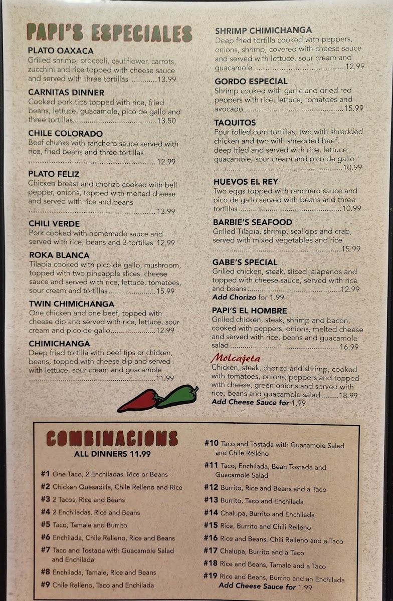 El Rey Papi's | Mexican menu board
