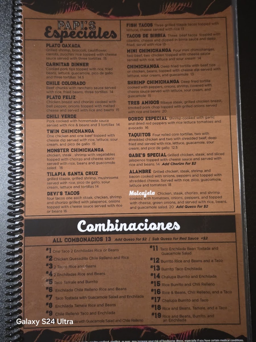 El Rey Papi's | Mexican menu board